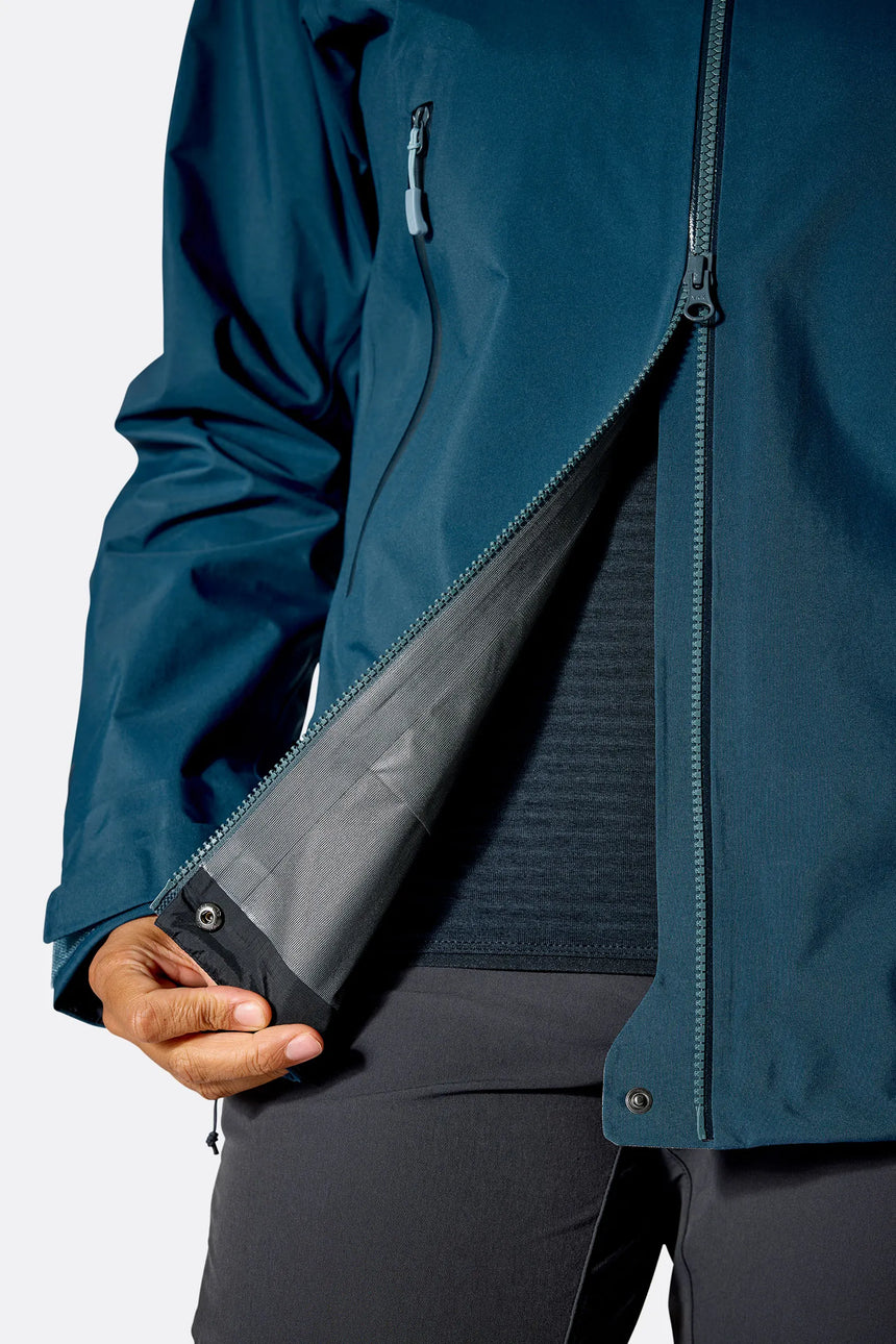 Rab Women's Kangri GORE-TEX Jacket in Tempest Blue (Reference) - Internal Pocket Detail