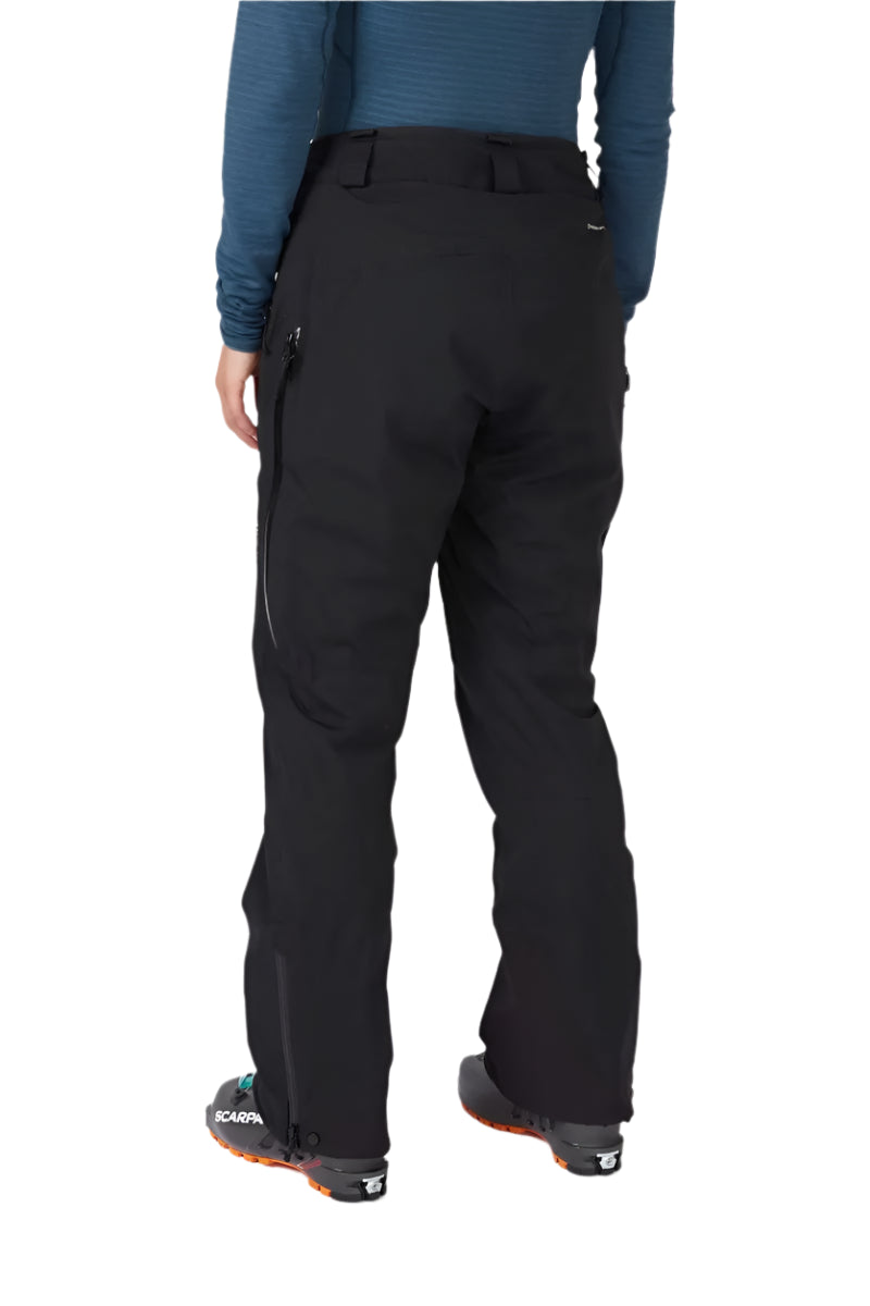 Rab Women's Khroma Diffract Insulated Ski Pants in Black - ankle gaiter detail