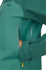 Rab Women's Latok Mountain GORE-TEX Pro Jacket in Greenslate/Eucalyptus - chest pocket detail