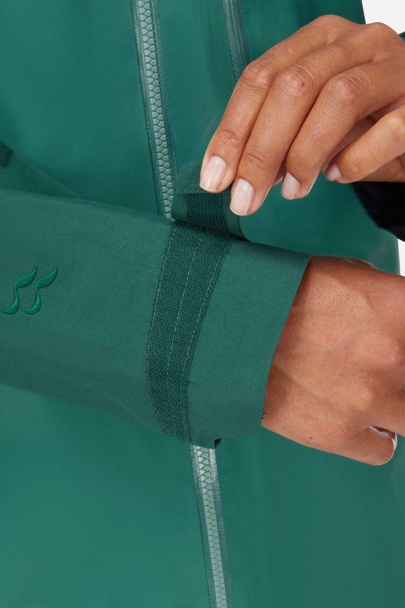 Rab Women's Latok Mountain GORE-TEX Pro Jacket in Greenslate/Eucalyptus - cuff detail