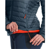 Rab Women's Microlight Down Jacket in Twilight Blue (Reference) - Hem Drawcord Detail