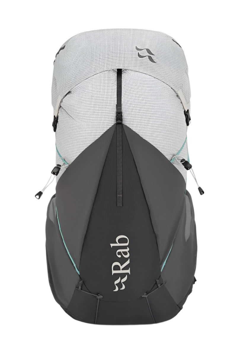 Rab Women's Muon ND50L Hiking Pack in Pewter/Graphene - Top View