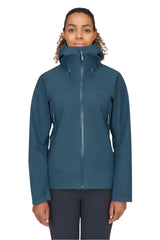 Rab Women's Namche GORE-TEX Jacket in Orion Blue - worn, front