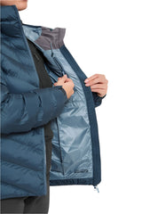 Rab Women's Nebitron Pro Insulated Jacket in Orion Blue - lining detail worn