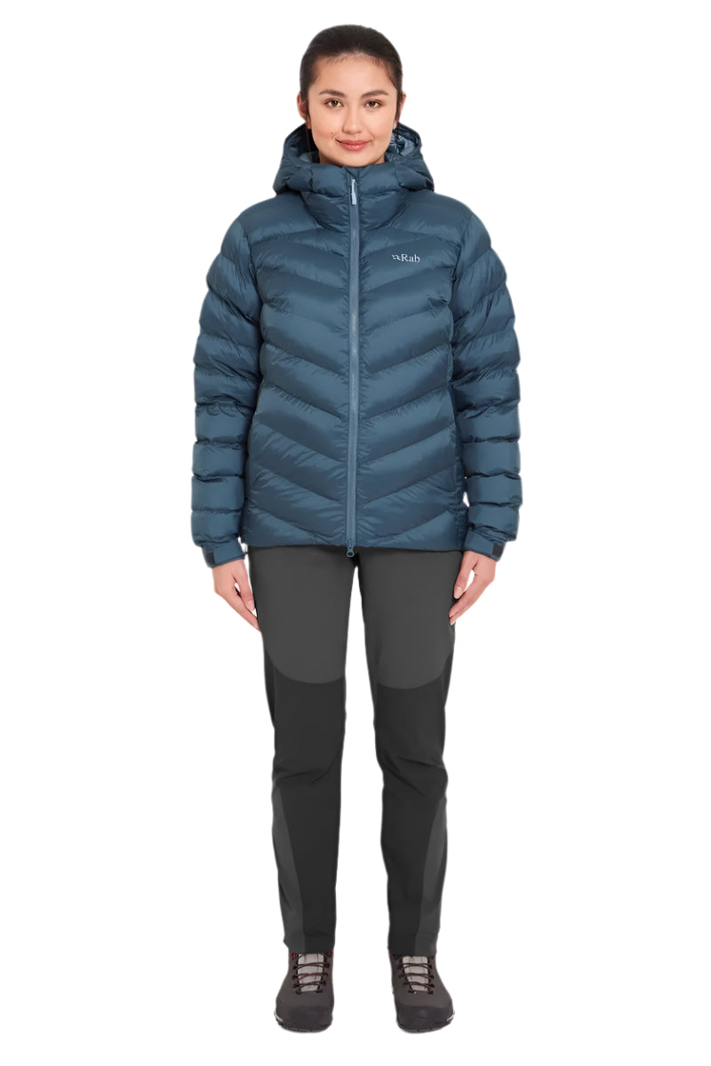 Rab Women's Nebitron Pro Insulated Jacket in Orion Blue - worn front