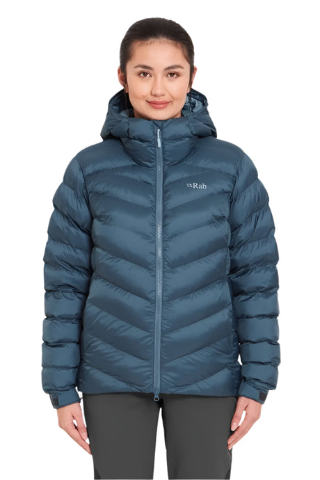 Rab Women's Nebitron Pro Insulated Jacket in Orion Blue - worn front