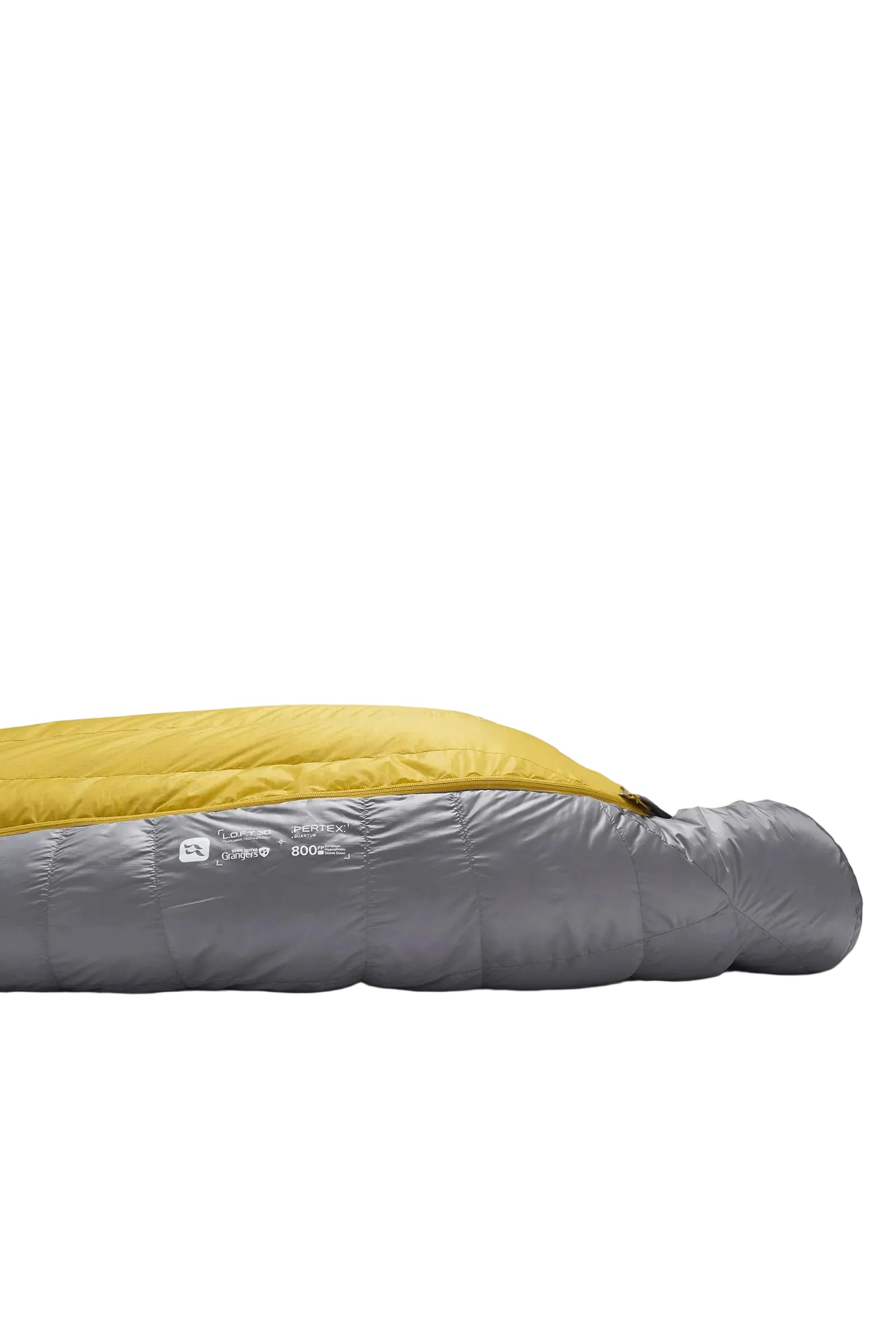 Rab Women's Neutrino Down Sleeping Bag (-6°C/20F) in Zinc/Dark Pollen - Footbox Detail