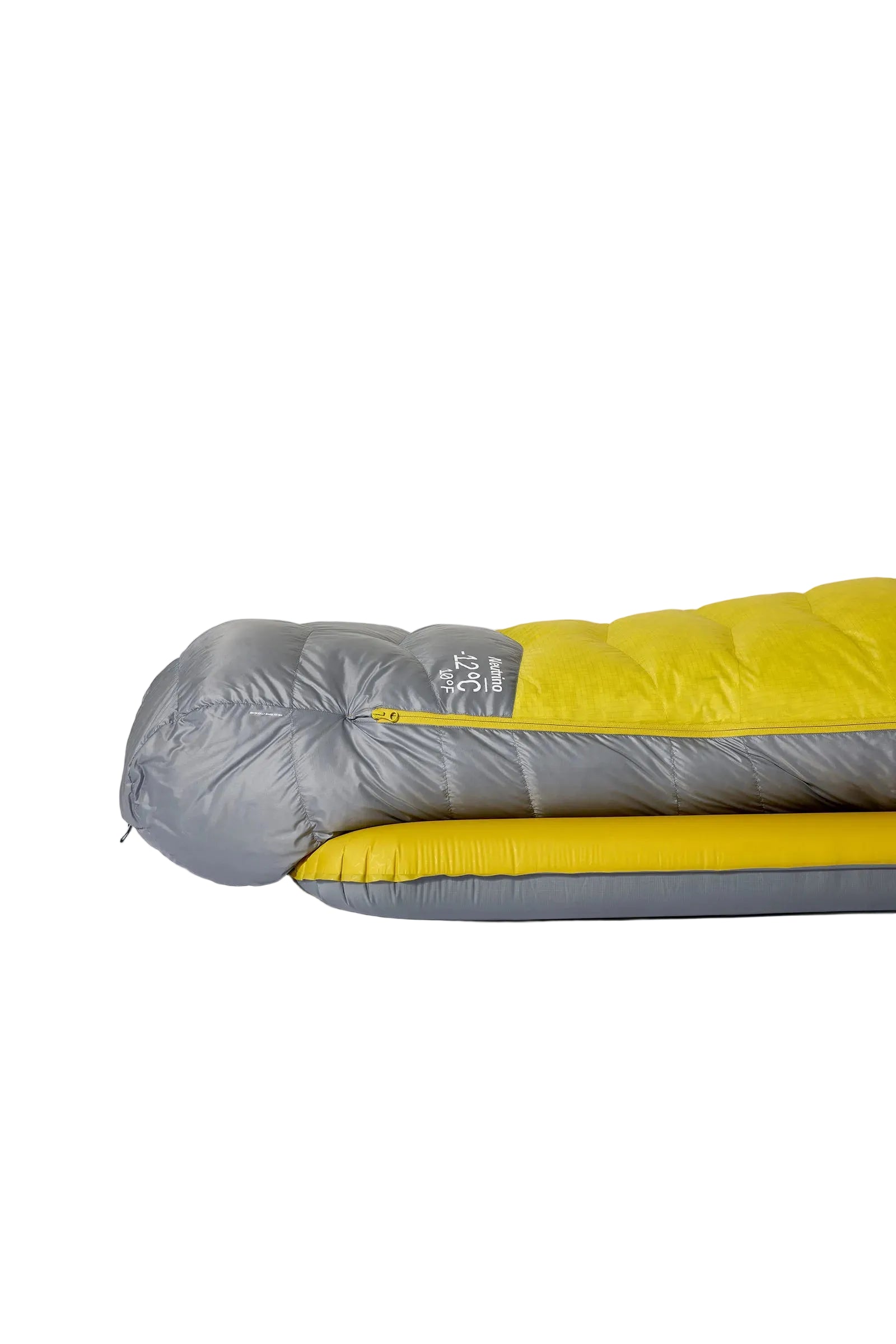 Rab Women's Neutrino Down Sleeping Bag (-6°C/20F) in Zinc/Dark Pollen - Laid Flat Top