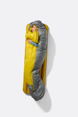 Rab Women's Neutrino Down Sleeping Bag (-6°C/20F) in Zinc/Dark Pollen - Packed Back