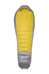 Rab Women's Neutrino Down Sleeping Bag in Zinc/Dark Pollen - front