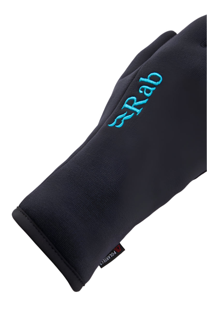 Rab Women's Power Stretch Pro Gloves in Black - cuff detail