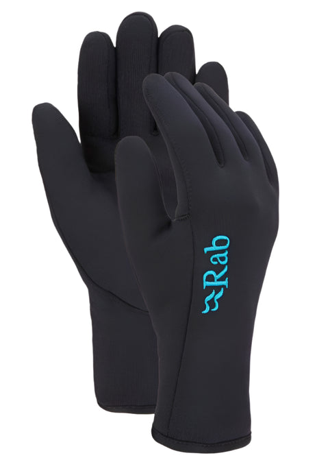 Rab Women's Power Stretch Pro Gloves in Black - front, pair