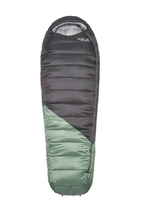 Rab Women's Radeon Synthetic Sleeping Bag (-12°C/10F) in Dark Fig Green/Graphene - front