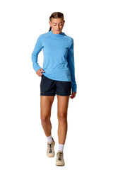 Rab Women's Sonic Hoody in Bluebird - worn