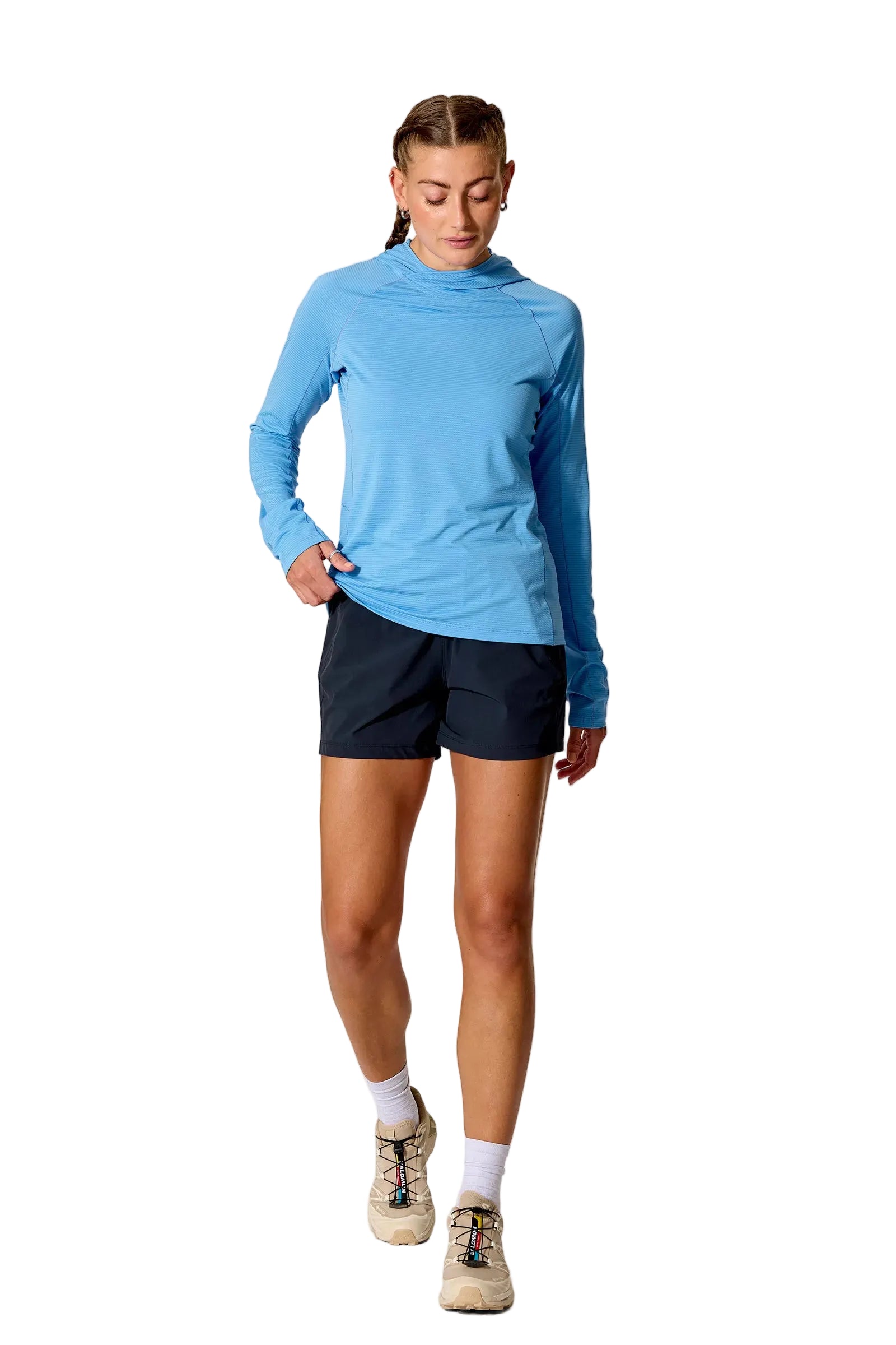 Rab Women's Sonic Hoody in Bluebird - worn