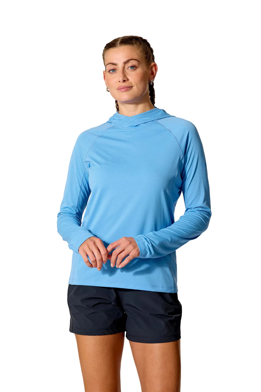 Rab Women's Sonic Hoody in Bluebird - worn