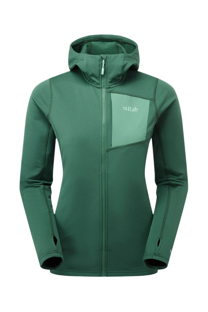 Rab Women's Superflux Hoody in Green Slate - front