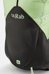 Rab Women's Syclon XP ND 28L Waterproof Pack in Black/Dark Fig Green - Back Standalone