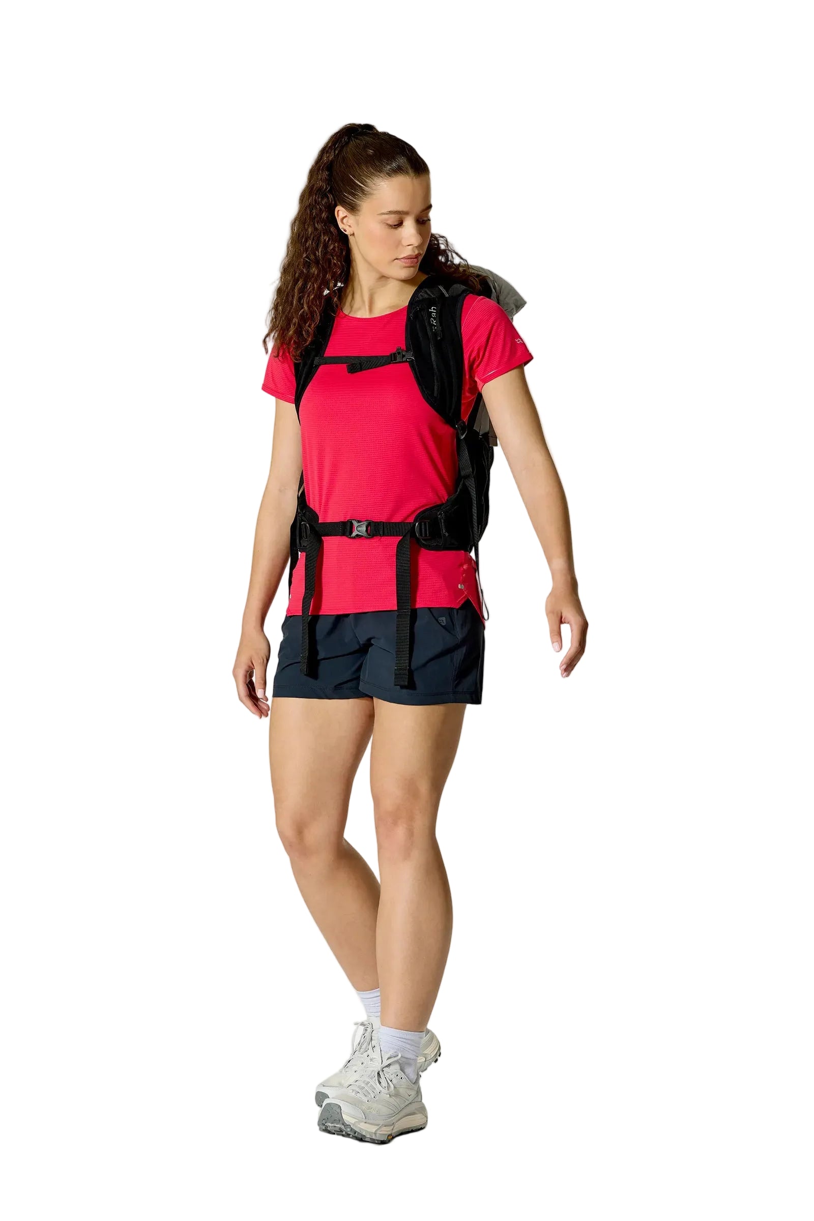 Rab Women's Syclon XP ND 28L Waterproof Pack in Black/Dark Pewter - Front View On Model 2