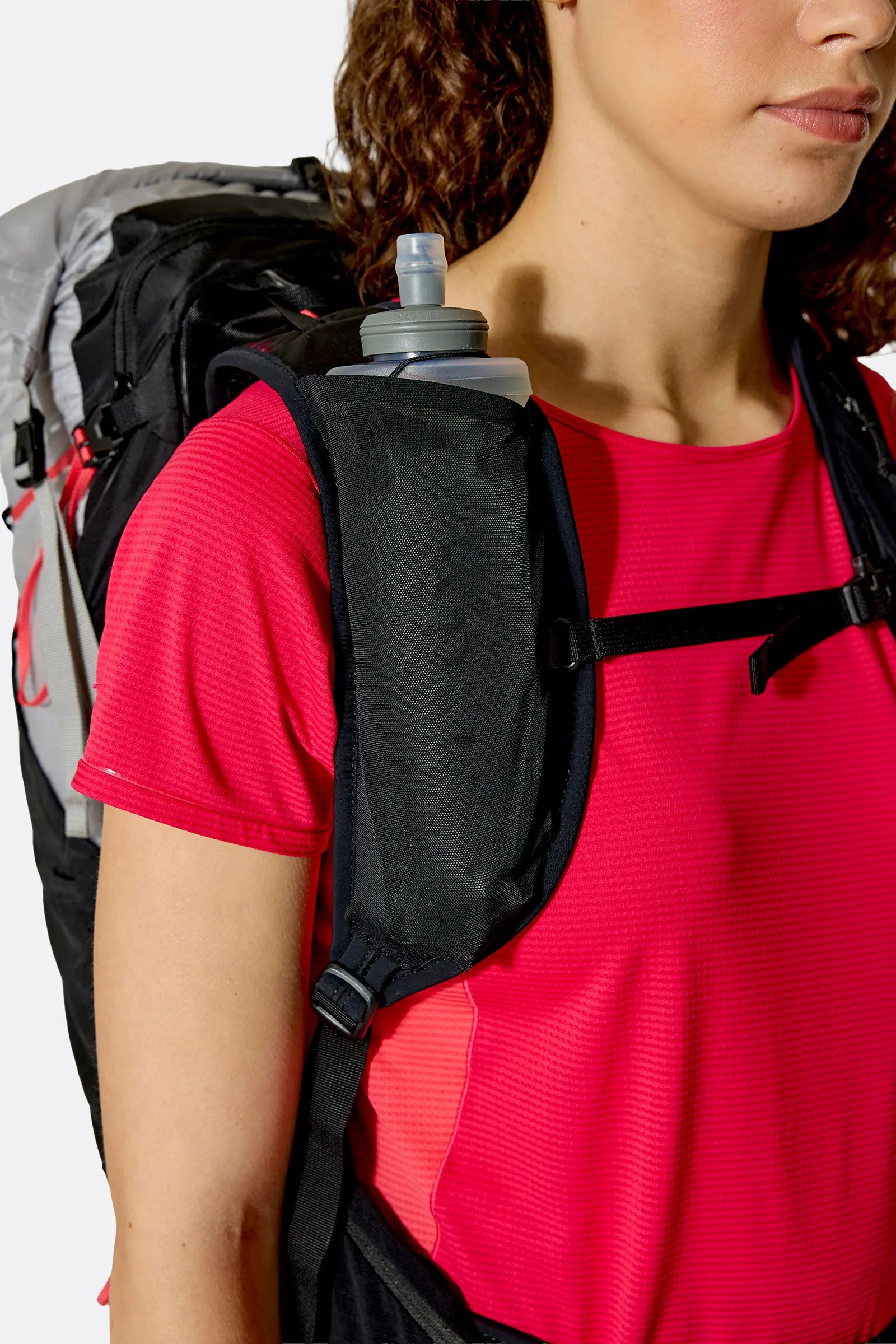 Rab Women's Syclon XP ND 28L Waterproof Pack in Black/Dark Pewter - Side Pocket Detail