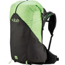 Rab Women's Syclon XP ND 38L Waterproof Pack in Black/Dark Fig Green - Front Standalone