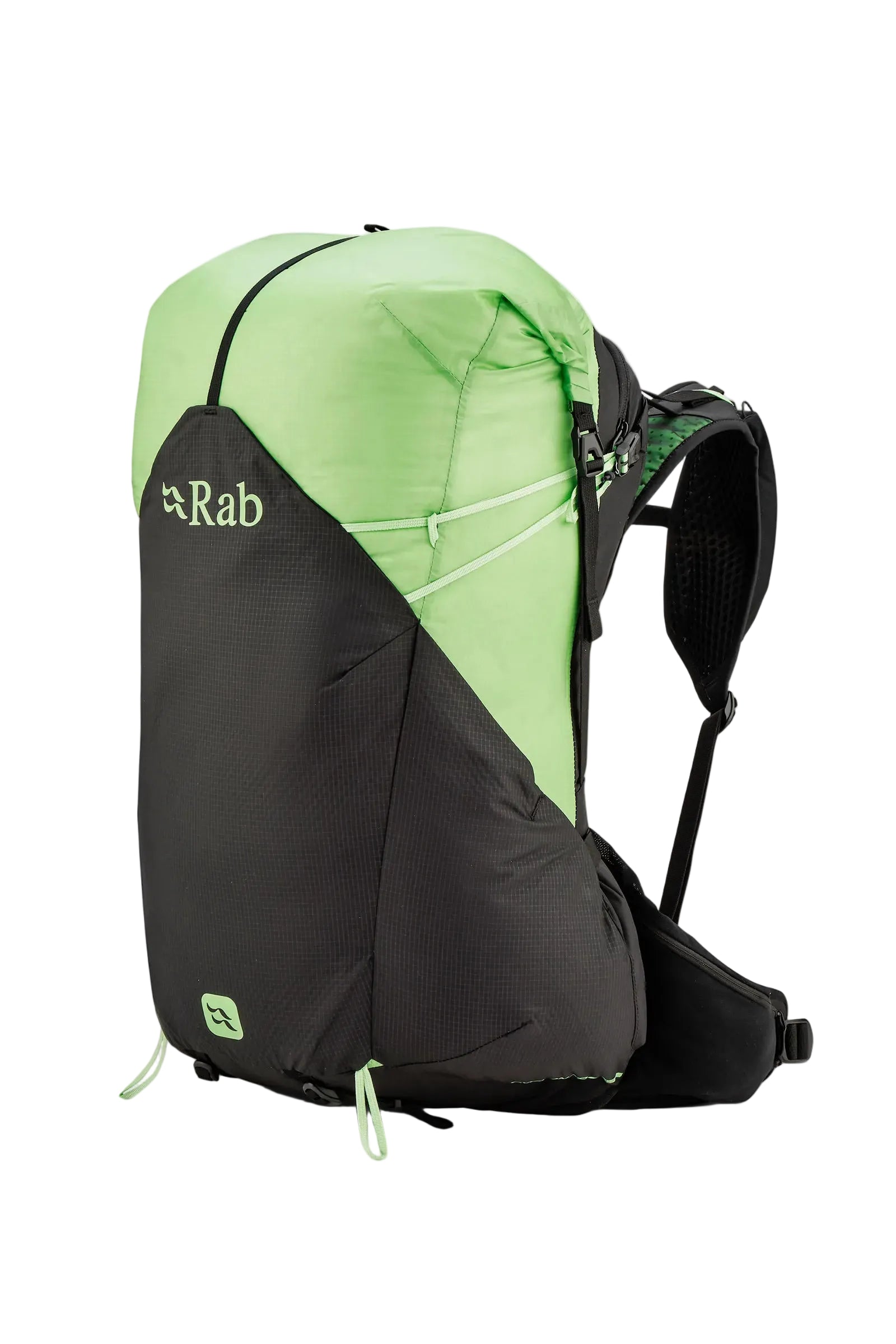 Rab Women's Syclon XP ND 38L Waterproof Pack in Black/Dark Fig Green - Front Standalone