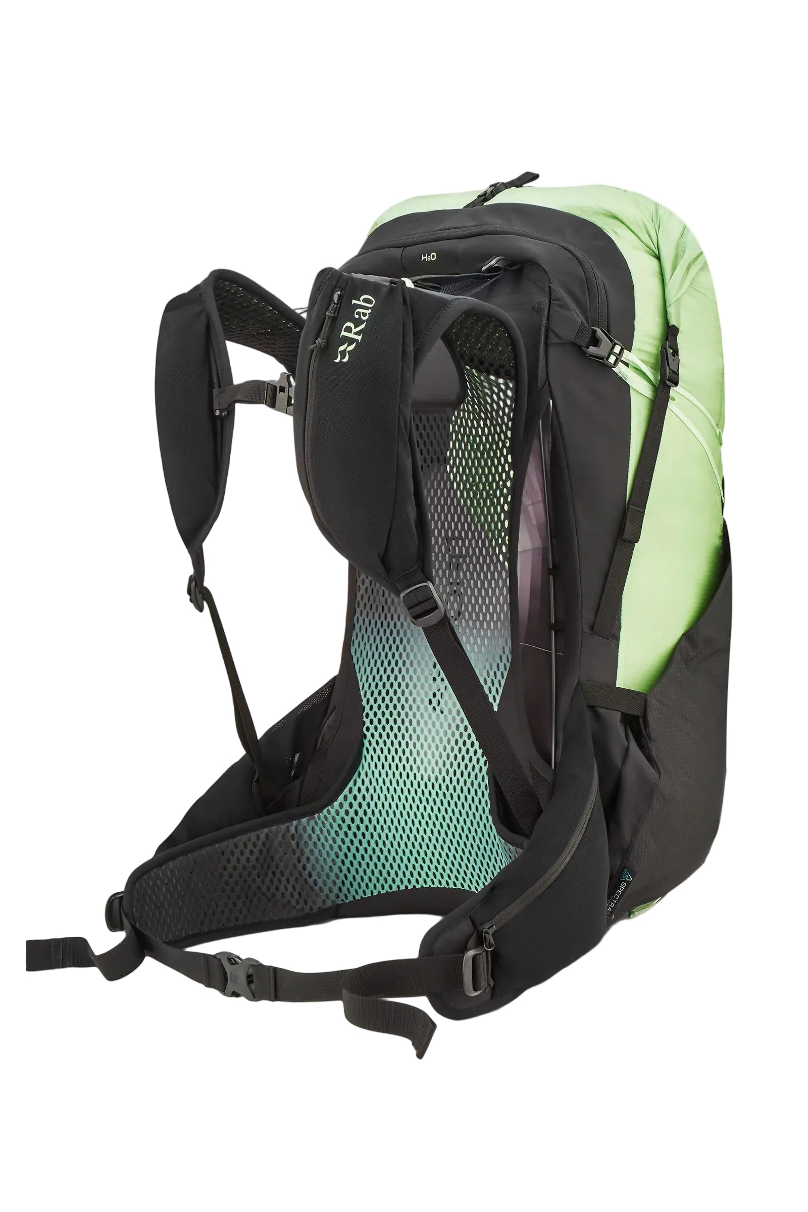 Rab Women's Syclon XP ND 38L Waterproof Pack in Black/Dark Fig Green - Harness Standalone