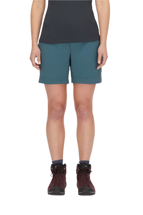 Rab Women's Torque Mountain Shorts in Orion Blue - worn