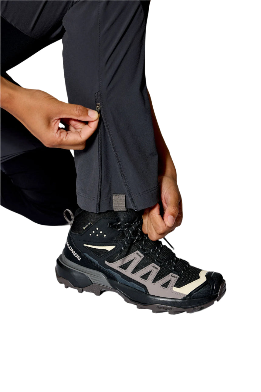 Rab Women's Torque Pants in Black - Hem Gusset Detail