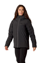Rab Women's Valiance Waterproof Down Jacket in Black - worn