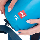 Red Paddle Waterproof Roll Top 10 Litre Dry Bag - Logo and Size Close Up