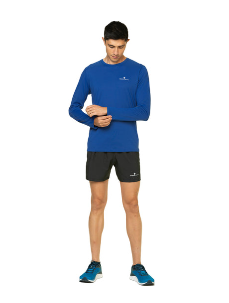 Ronhill Men's Core 5" Short in Black/Bright White - worn, front