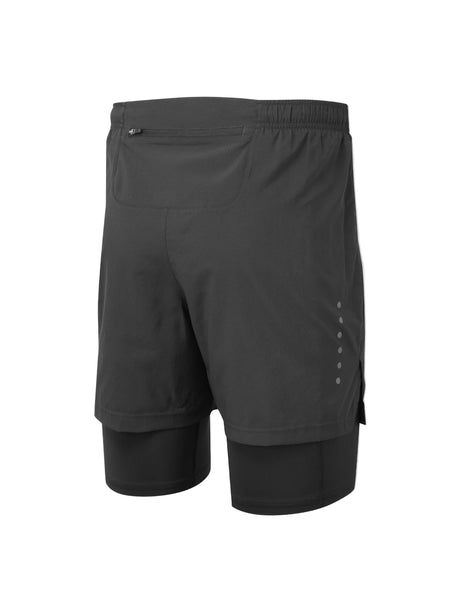 Ronhill Men's Core 5" Twin Short in All Black - back