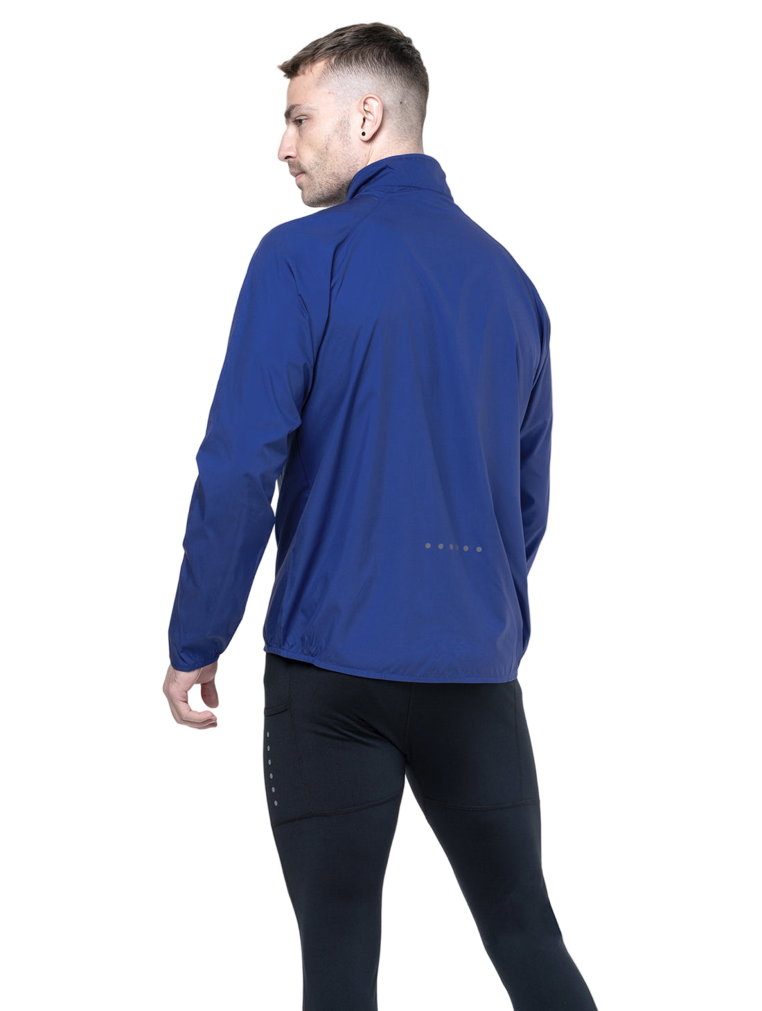 Ronhill Men's Core Jacket in Dark Cobalt/Bright White - worn, back