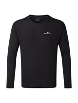 Ronhill Men's Core L/S Tee in Black/Bright White - front
