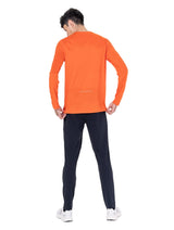 Ronhill Men's Core L/S Tee in Ronhill Red - worn, back, walking