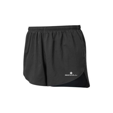 Ronhill Men's Core Racer Short in Black/Bright White - front