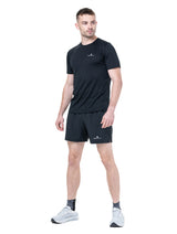 Ronhill Men's Core S/S Tee in Black/Bright White - worn, front