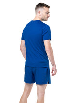 Ronhill Men's Core S/S Tee in Dark Cobalt/Bright White - back, fit