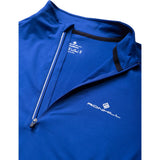 Ronhill Men's Core Thermal 1/2 Zip in Dark Cobalt/Bright White - collar and zip detail