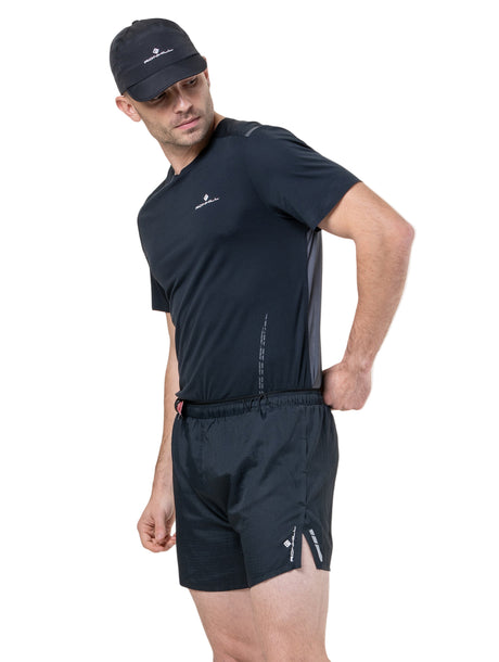 Ronhill Men's Tech 5" Short in All Black - back, fit