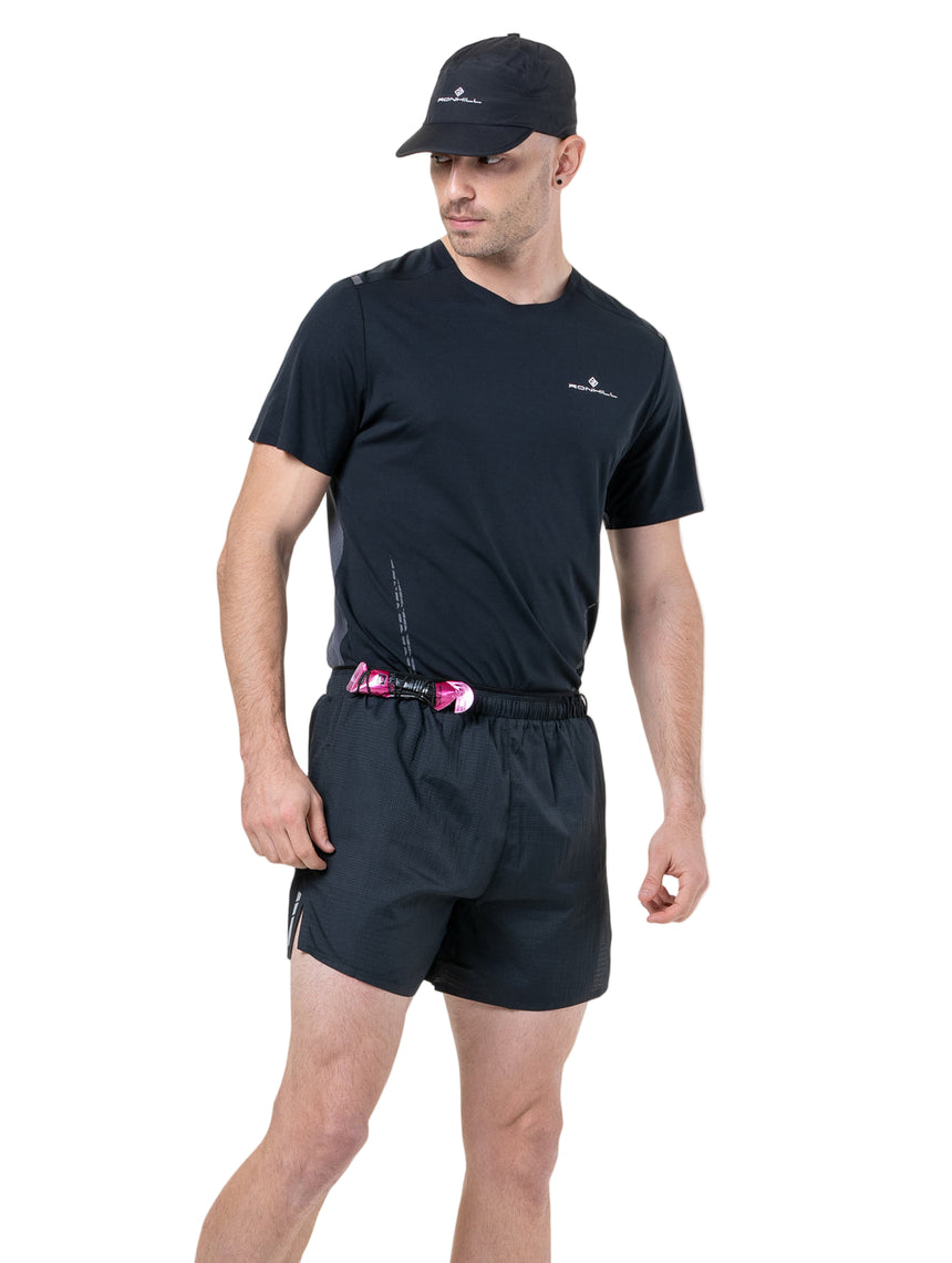 Ronhill Men's Tech 5" Short in All Black - front, fit