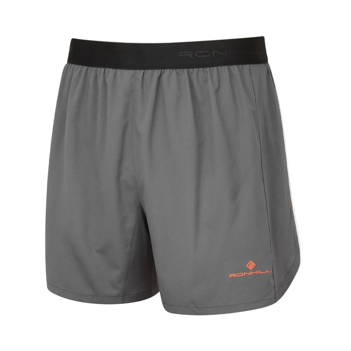 Ronhill Men's Tech 5" Short in Iron/Cardinal Orange - front