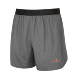 Ronhill Men's Tech 5" Short in Iron/Cardinal Orange - front
