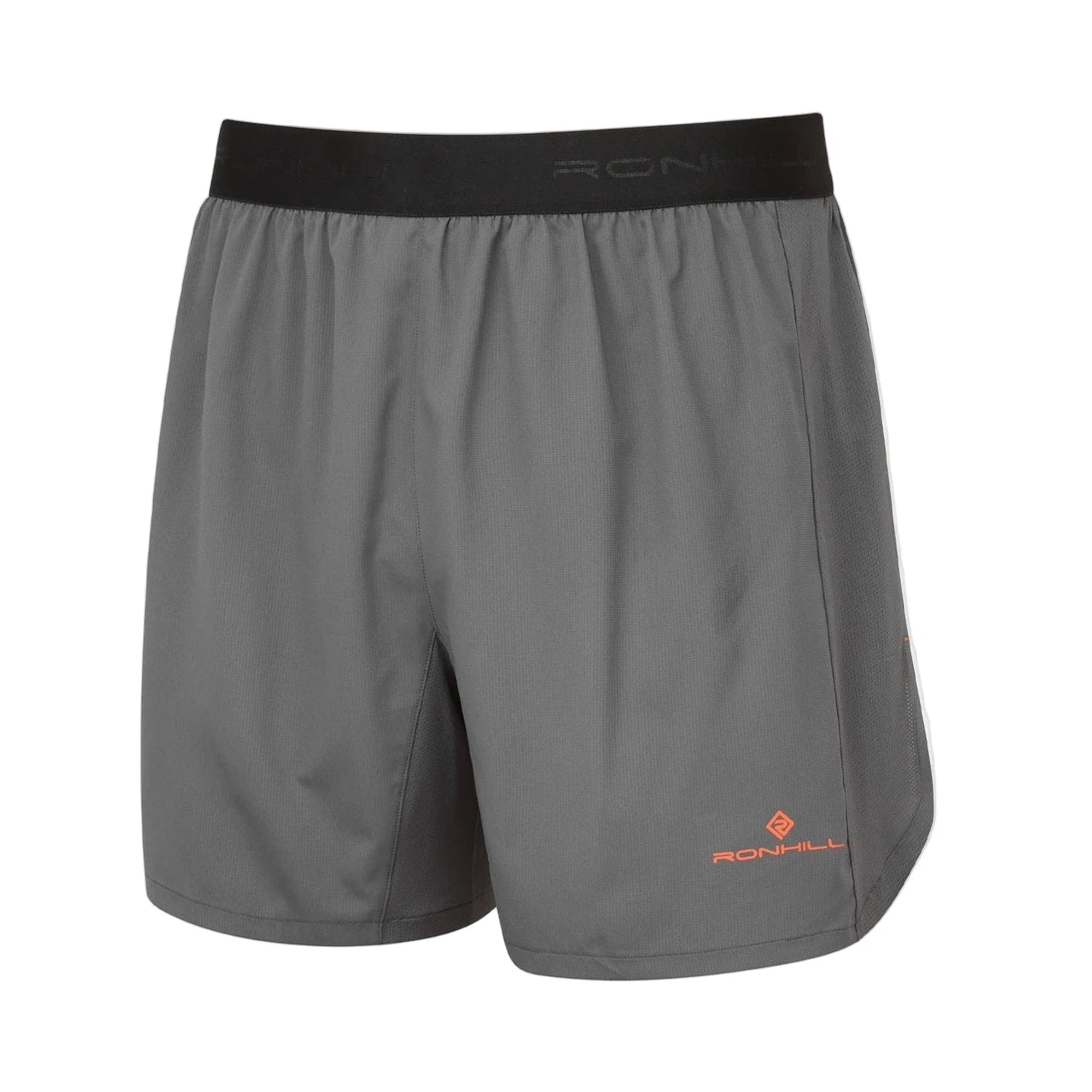 Ronhill Men's Tech 5" Short in Iron/Cardinal Orange - front