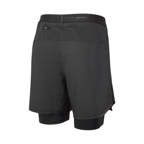 Ronhill Men's Tech 7" Twin Short in All Black - back
