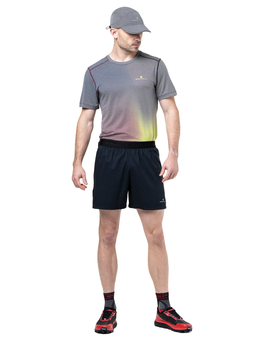Ronhill Men's Tech All-Terrain 5" Short in All Black - front, fit