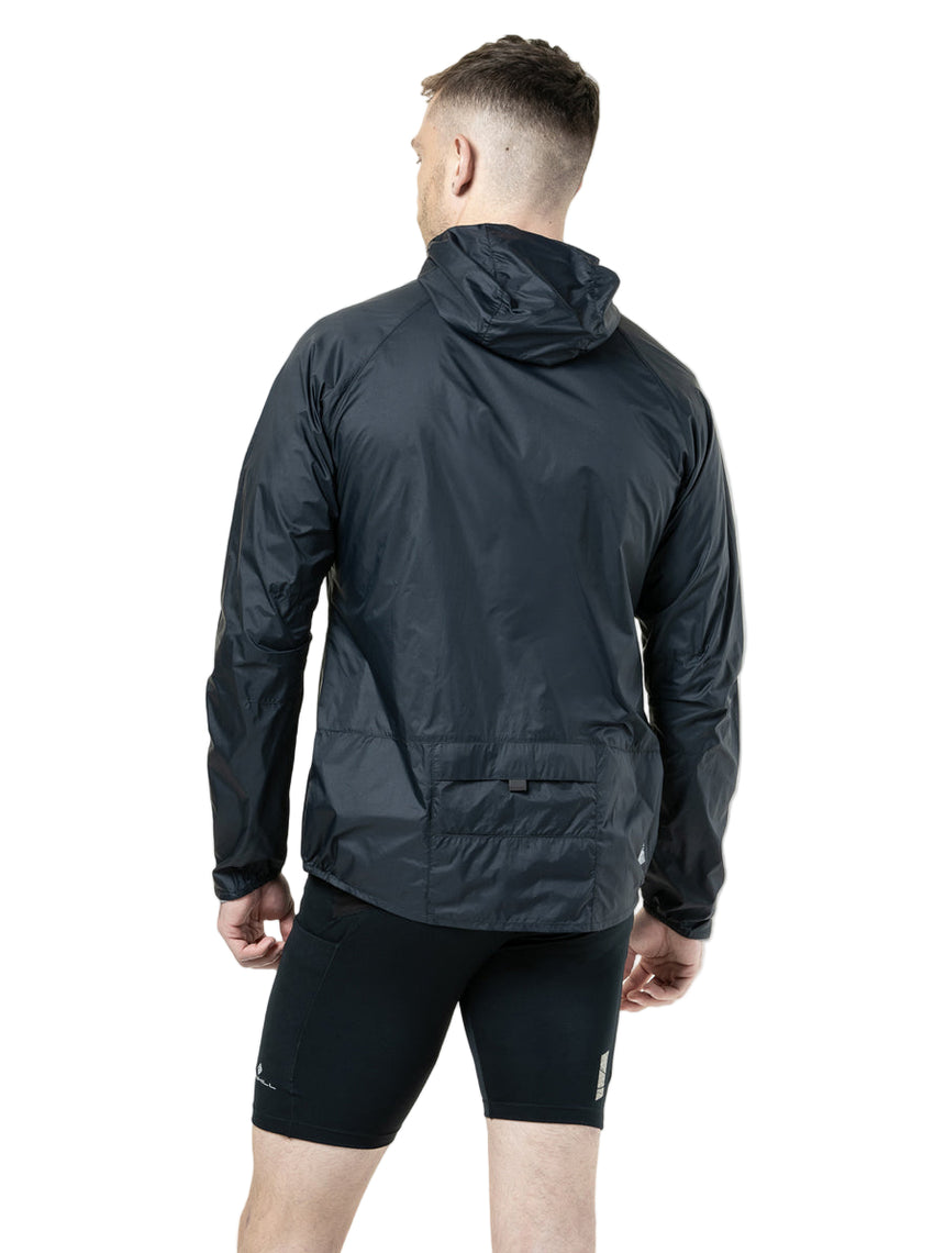 Ronhill Men's Tech All-Terrain Jacket in All Black - worn, back (male model)