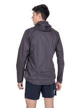 Ronhill Men's Tech All-Terrain Jacket in Oxide/Ronhill Red - back, hood up