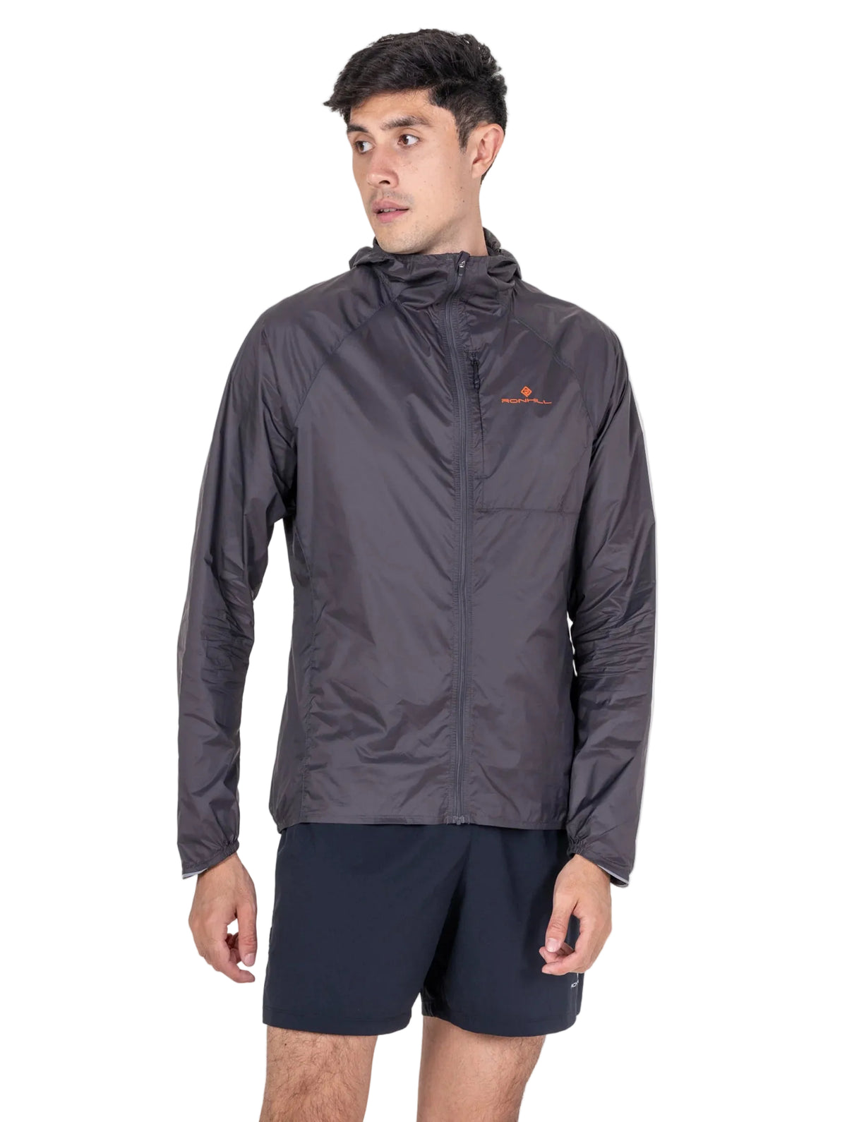 Ronhill Men's Tech All-Terrain Jacket in Oxide/Ronhill Red - worn